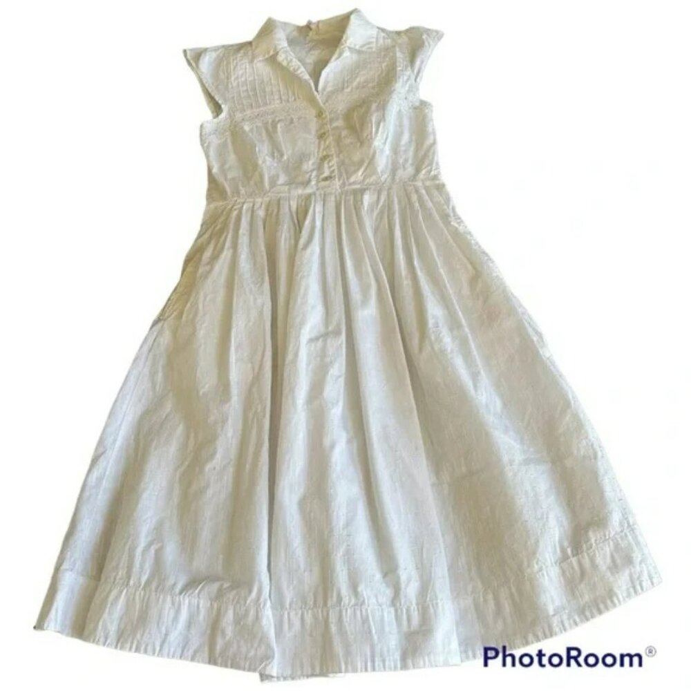 Anthropologie Maeve White Beda Shirt Dress.  SZ 2 - Picture 3 of 6
